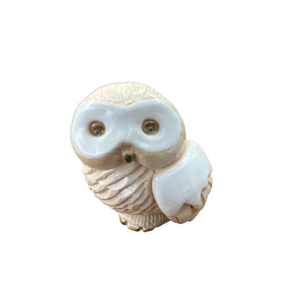 Vintage Artesania Rinconada Snowy Owl Pottery Figurine Uruguay Folk Art 3” - Picture 1 of 9